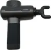 A dark gray and black massage gun with a U-shaped attachment is shown against a white background. Produktbild-Vorschau