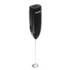 A black electric milk frother with a silver whisk attachment, set against a white background. Produktbild-Vorschau