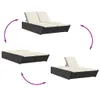vidaXL Bain de soleil double avec coussins noir Poly rotin Voir les images du produit 6