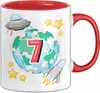7. Geburtstag Geschenk Tasse Becher Jungs Mädchen Ufo Welt Produktbild-Vorschau 1