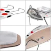 A collage of four close-up images showing different parts of an ironing board. Produktbild-Vorschau