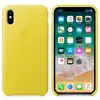 Apple Handyhülle Hard Case Echtleder Gelb für iPhone X 1 Produktbild-Vorschau 2
