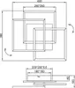 Technical drawing with dimensions of a ceiling lamp. Náhľad obrázku produktu