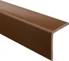 A close-up, studio shot of a brown L-shaped corner profile, likely made of PVC, against a white background. Anteprima dell’immagine prodotto