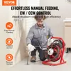 A man is using a drain cleaning machine in a bathroom. Podgląd zdjęcia produktu