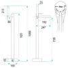 Rubinetto Per Vasca Freestanding REA Js-F7037Bg Brush Gold Anteprima dell’immagine prodotto 8