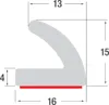 WKP1 Moosgummi EPDM / L - Profil 16x15 mm selbstklebend Produktbild-Vorschau 6