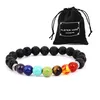 7 Chakra Bracelet de pierres de lave, Bracelet de pierres Produktbild-Vorschau 1