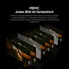 Marketing image showing layered frames of a bird in flight, illustrating motion compensation technology. Produktbild-Vorschau