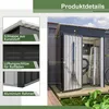 GIHAUVIA Metall Gerätehaus anthrazit 140x72,4x182 cm (B x T Produktbild-Vorschau 5