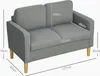 HOMCOM Sofa 2 Sitzer klein Couch mit Armlehne, Stauraum für Produktbild-Vorschau 3
