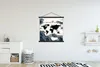 MuchoWow® Textilposter Weltkarte - Holz - Schwarz 120x120 Produktbild-Vorschau 2