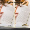 A split image showing two views of an open book, with text overlays and a logo. Produktbild-Vorschau