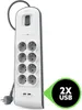 A product shot of a Belkin surge protector with USB ports, presented on a white background. Produktbild-Vorschau