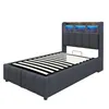 A single bed frame with a headboard, shown against a white background. Náhled obrázku produktu