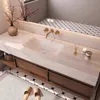 Wandhängendes Badmöbel-Set Travertin-Look mit Sinterstein Produktbild-Vorschau 4