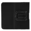 A black smartphone pouch with white stitching, shown flat against a white background. Produktbild-Vorschau