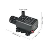 A black submersible water pump with dimensions indicated by measurement lines and text. Produktbild-Vorschau