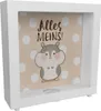 Hamster Rahmen Spardose aus Holz mit Spruch Alles meins Produktbild-Vorschau 1