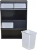 A black trash can organizer with multiple compartments and a separate trash can. Produktbild-Vorschau