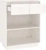vidaXL Bočná skrinka biela 60x34x75 cm Masívne borovicové Náhľad obrázku produktu 6