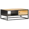 The Living Store Couchtisch mit Geschnitzter Tür 90x55x36 Produktbild-Vorschau 1