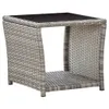 3-tlg. Garten-Lounge-Set mit Kissen Poly Rattan Grau Produktbild-Vorschau 9