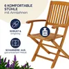 CASARIA® Set 1 Tavolo 6 Sedie da Giardino 160x85 cm in Anteprima dell’immagine prodotto 6