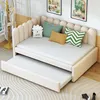 Letto imbottito a L Merax 140×200 cm con letto estraibile, Anteprima dell’immagine prodotto 4