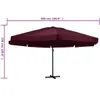 vidaXL Parasol avec mât en aluminium 600 cm rouge bordeaux Voir les images du produit 6