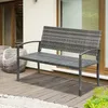 Outsunny tuinbank, tweezitter, bank met rotanlook, Productafbeelding-voorbeeld 2