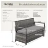 tectake® Rattan-Gartenbank 2-Sitzer, wetterfest, 250 kg Produktbild-Vorschau 5