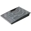 A gray and black cutlery organizer with multiple compartments, shown from a diagonal top-down perspective on a white background. Produktbild-Vorschau