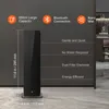A tall, black air machine is shown in a modern interior setting with text overlays describing its features. Anteprima dell’immagine prodotto