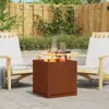 vidaXL Bezpyłowy kosz na ognisko Brązowy 48 x 48 x 50 cm Podgląd zdjęcia produktu 3