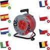 EMOS Kabeltrommel Schuko, 20m Kabel mit 1mm Querschnitt, 4 Steckdosen, Indoor Kabelrolle, Schutzklas Produktbild-Vorschau