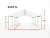 TOOLPORT Partyzelt Pavillon 5x10 m in weiß PE Plane 350 N Produktbild-Vorschau 5