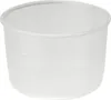 A close-up studio shot of a white plastic measuring cup with volume markings in milliliters and fractions of an inch. Podgląd zdjęcia produktu