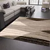 Tapis moderne Motif géométrique chiné en marron beige, Voir les images du produit 1