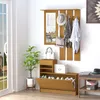 HOMCOM Eingangshalle mit Spiegelgarderobe und Schuhregal, Produktbild-Vorschau 2