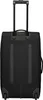 The back view of a black rolling suitcase with its handle extended. Voir les images du produit