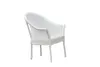 A white wicker chair is shown against a white background. Produktbild-Vorschau