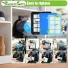 A collage of images showing a vacuum cleaner and its filters, with instructional steps for filter replacement. Produktbild-Vorschau