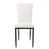 A white dining chair with a black metal frame is shown against a white background. Náhled obrázku produktu