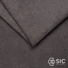 A close-up of a textured gray fabric, likely upholstery material, with a logo in the bottom right corner. Produktbild-Vorschau