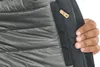 A close-up view of the inside of a jacket, showing the quilted lining and a small leather tag with a logo. Produktbild-Vorschau
