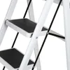Escabeau pliant 3 marches Acier pliable avec poignée Blanc Voir les images du produit 9