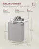 A laundry basket with a shelf on top, showing dimensions and weight capacity. Produktbild-Vorschau