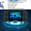 A portable gaming console is displayed against a futuristic, digital background with technical diagrams and circuit board motifs. Produktbild-Vorschau