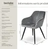 Chaise MARILYN Effet Velours Style Scandinave - gris/noir, Voir les images du produit 6